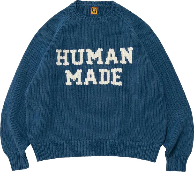 Свитер Human Made Raglan Knit Sweater 'Blue', синий - фото