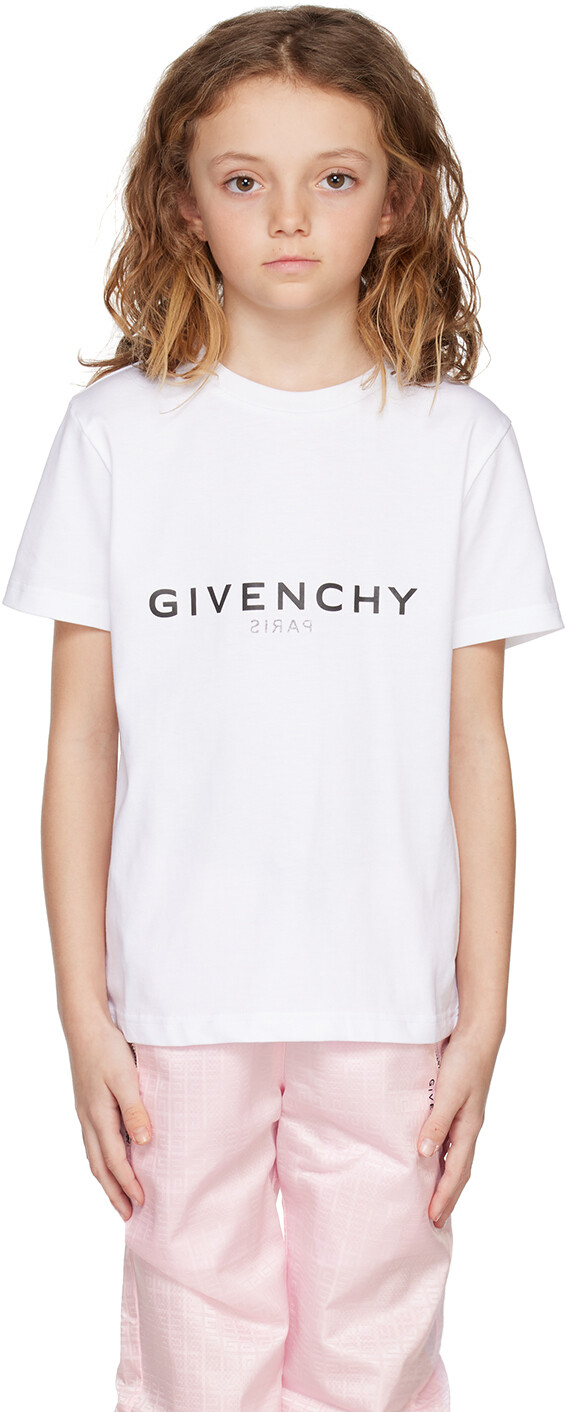 

Детская белая футболка с принтом Givenchy