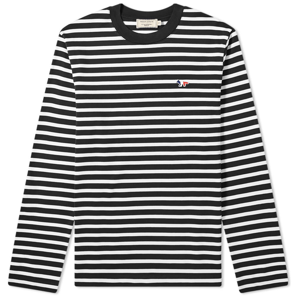

Футболка Maison Kitsuné Long Sleeve Tricolour Fox Stripe Tee, Черный