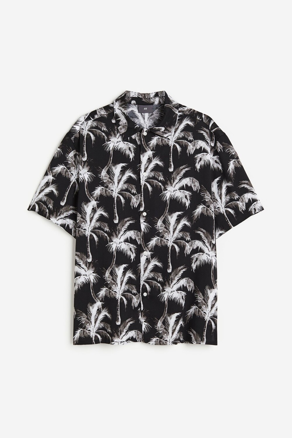 

Рубашка H&M Regular Fit Shirt, черный, белый