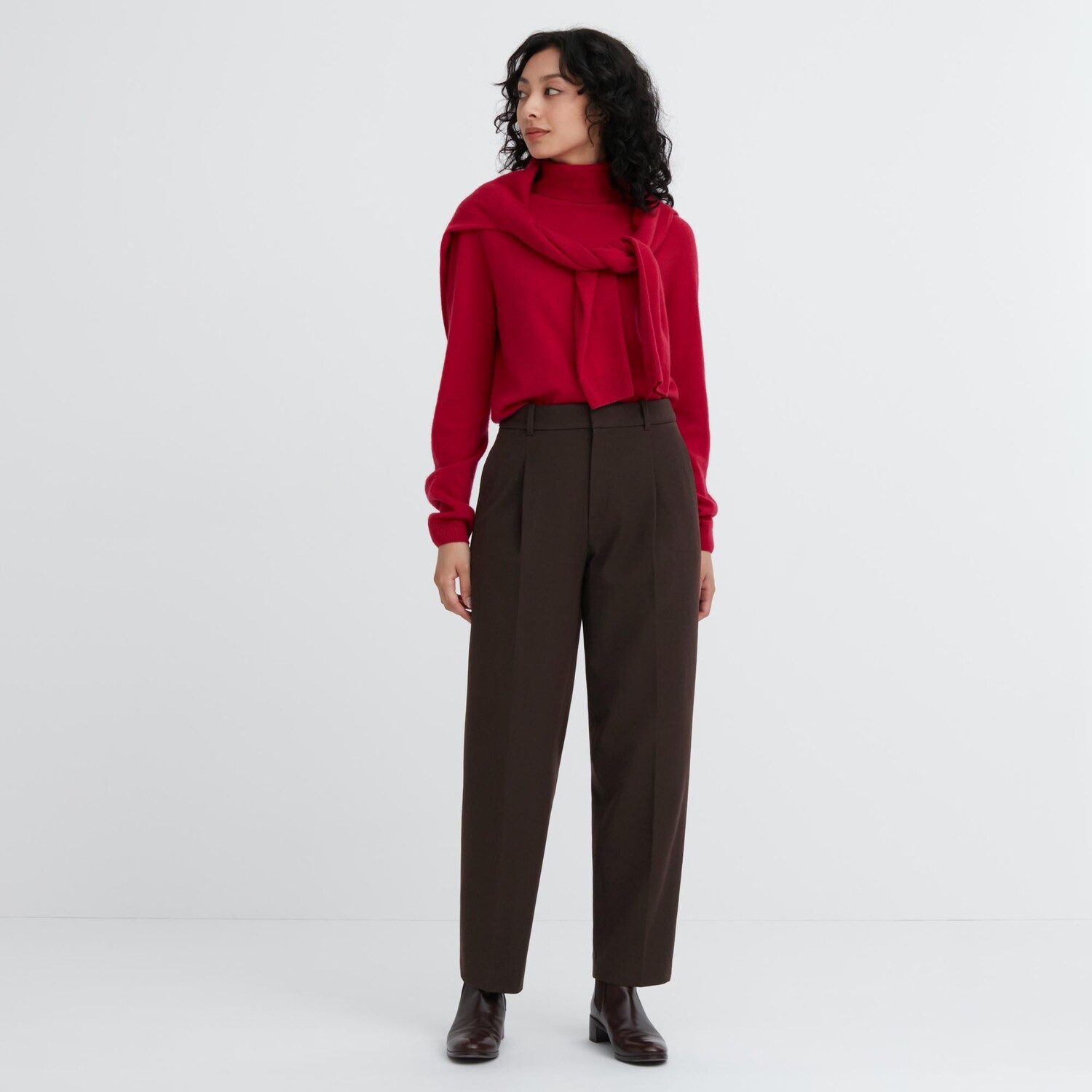 

Зауженные брюки Heat Tech Uniqlo, темно-коричневый