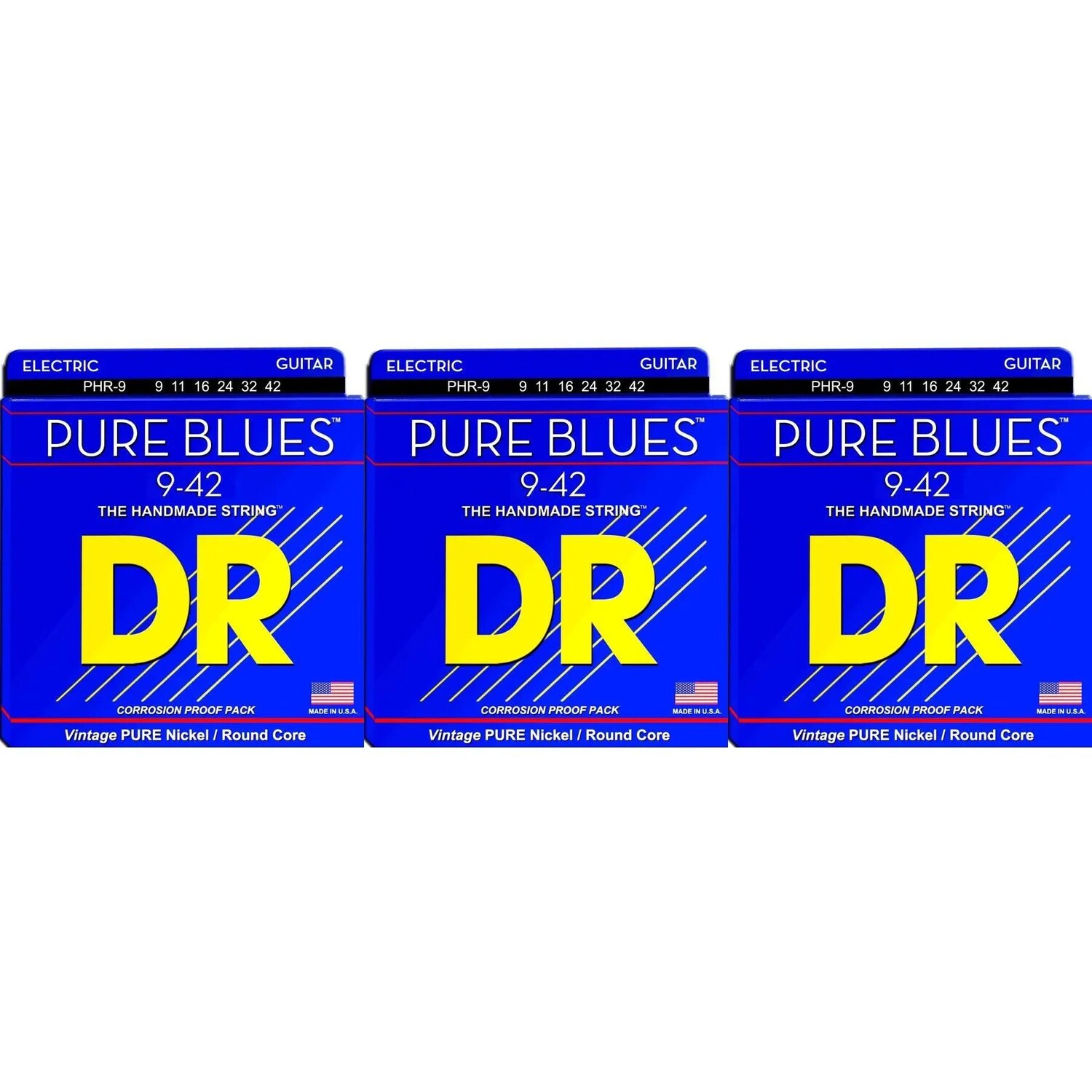 

Струны для электрогитары DR Strings PHR-9 Pure Blues Pure Nickel — .009-.042 Light (3 шт.)