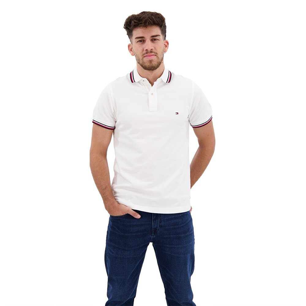 

Поло Tommy Hilfiger Core Tipped Slim Short, белый