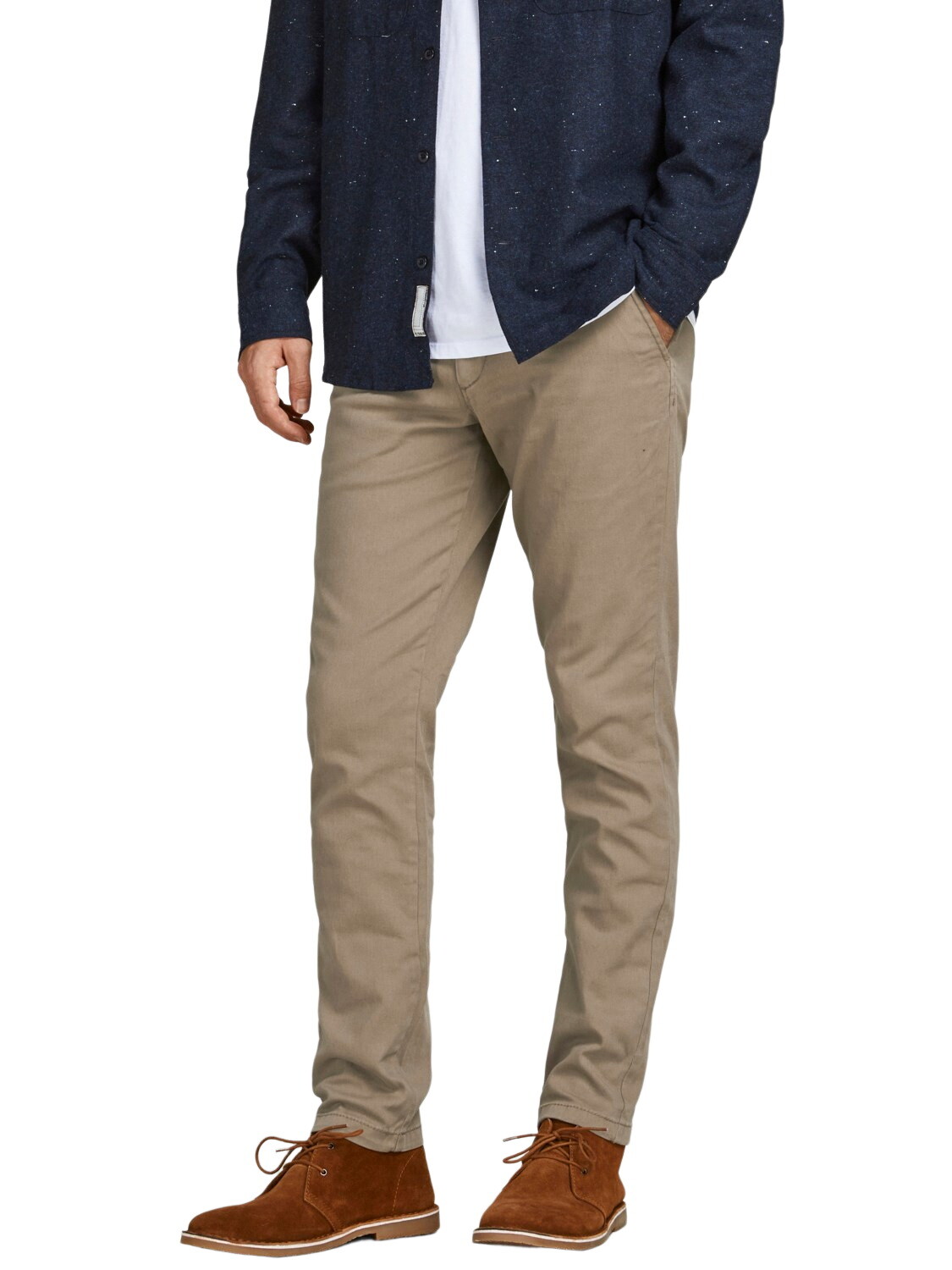 

Тканевые брюки Jack & Jones Stoff/Chino JPSTMARCO JJDAVE AKM BEIGE slim, бежевый