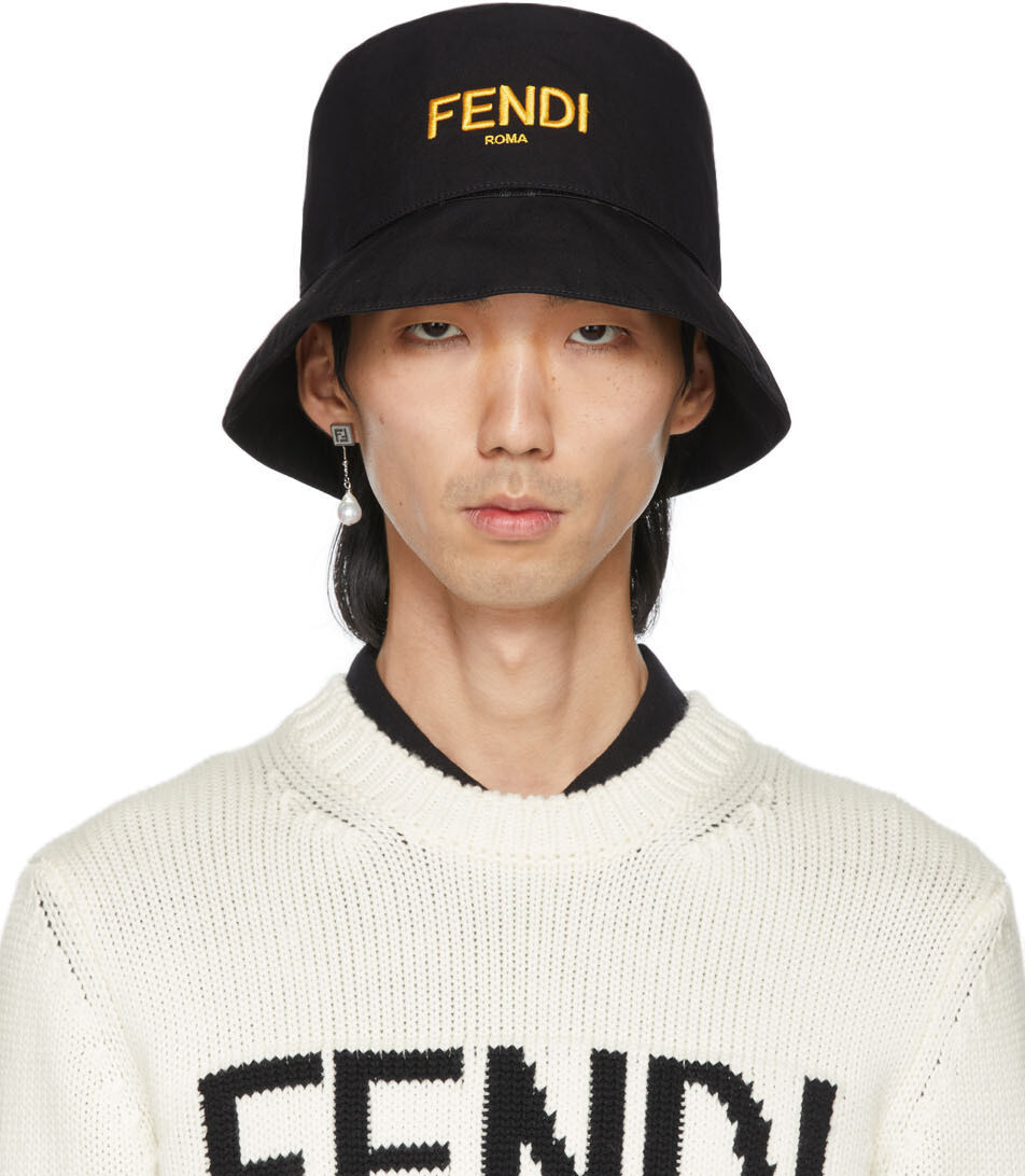 

Двусторонняя черная шапка рыбака Forever Fendi