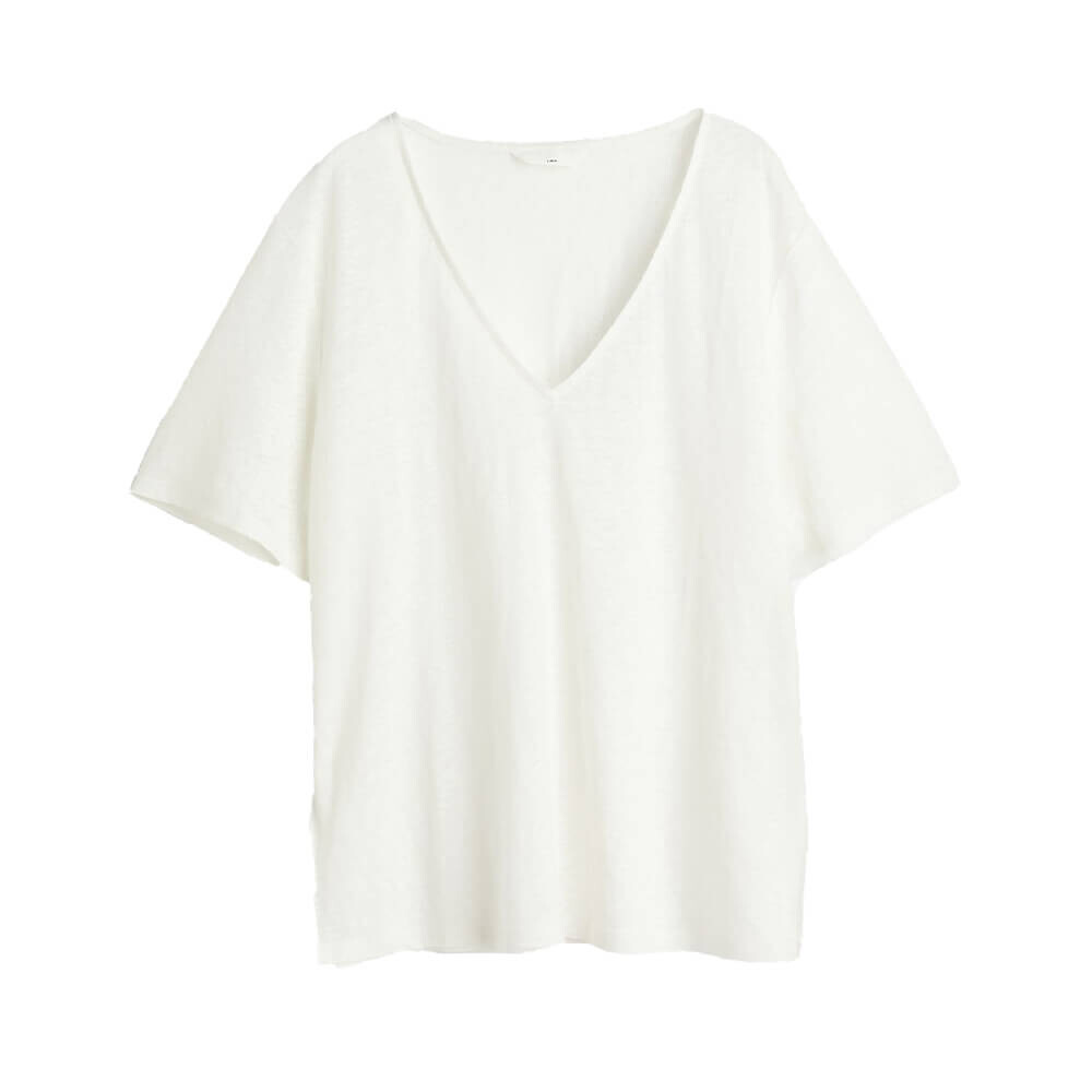 

Футболка H&M Linen Jersey, белый