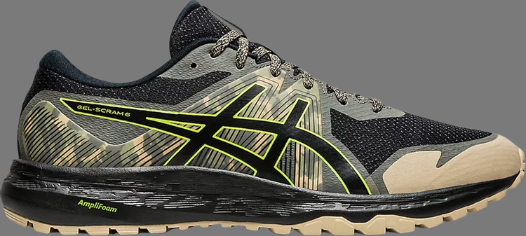 Кроссовки gel scram 'black neon lime camo' Asics, черный - фото