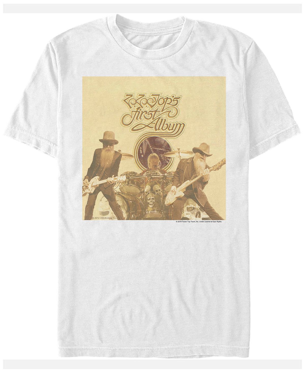 Мужская футболка с коротким рукавом с обложкой первого альбома Fifth Sun, белый