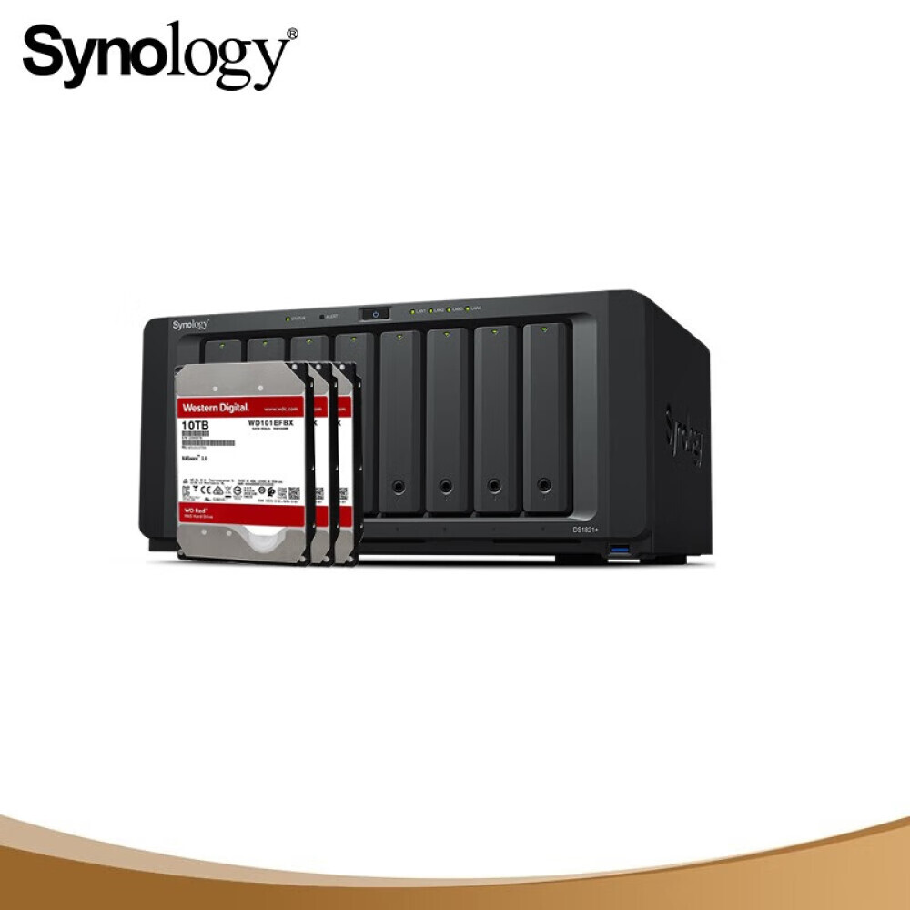 

Сетевое хранилище Synology DS1821+ 3-дисковое с Western Digital WD101EFBX емкостью 10 ТБ