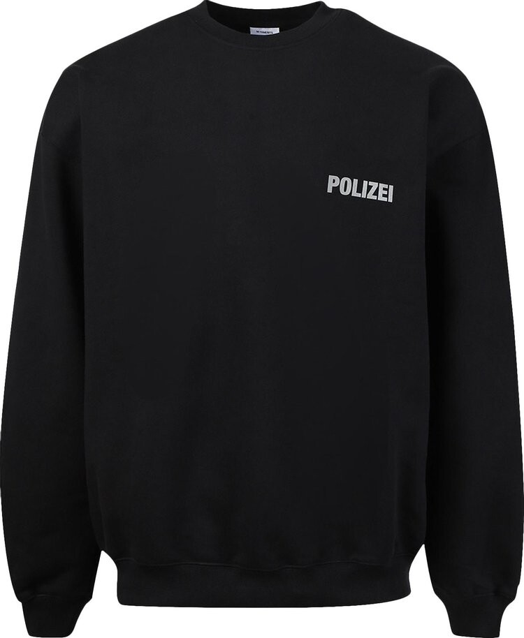 

Толстовка Vetements Polizei Sweatshirt 'Black', черный