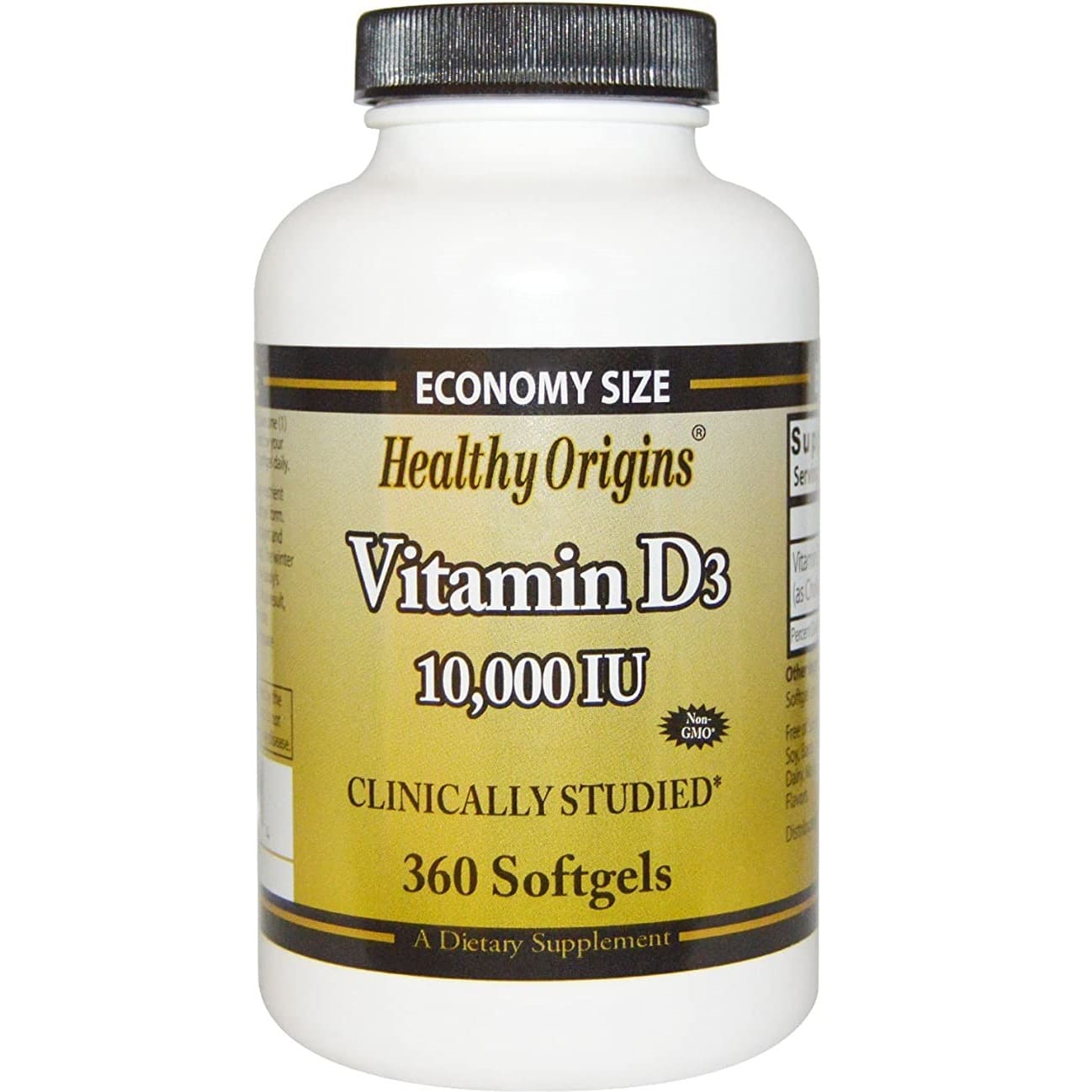 Витамин D3 10000 МЕ Healthy Origins, 360 капсул carlson витамин а 10000 ме 250 капсул