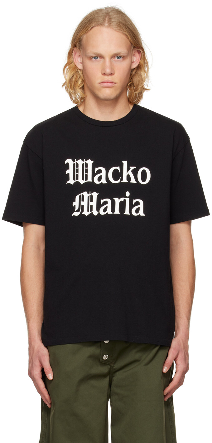

Черная футболка с принтом WACKO MARIA