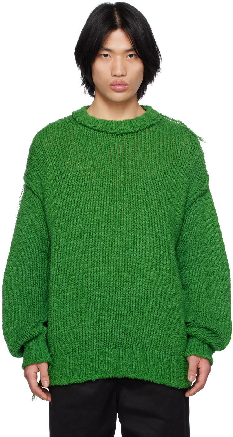 

Зеленый рваный свитер sacai