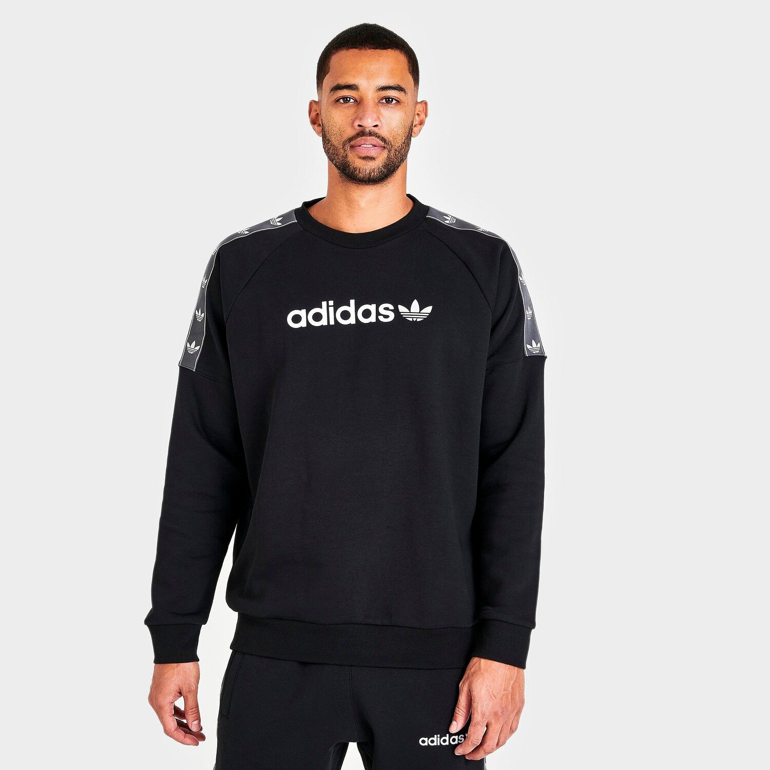 

Мужская флисовая толстовка с круглым вырезом Adidas Originals Tape, черный