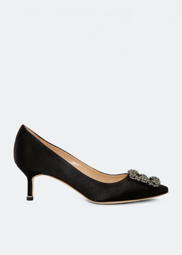 

Атласные туфли MANOLO BLAHNIK Hangisi satin pumps, черный