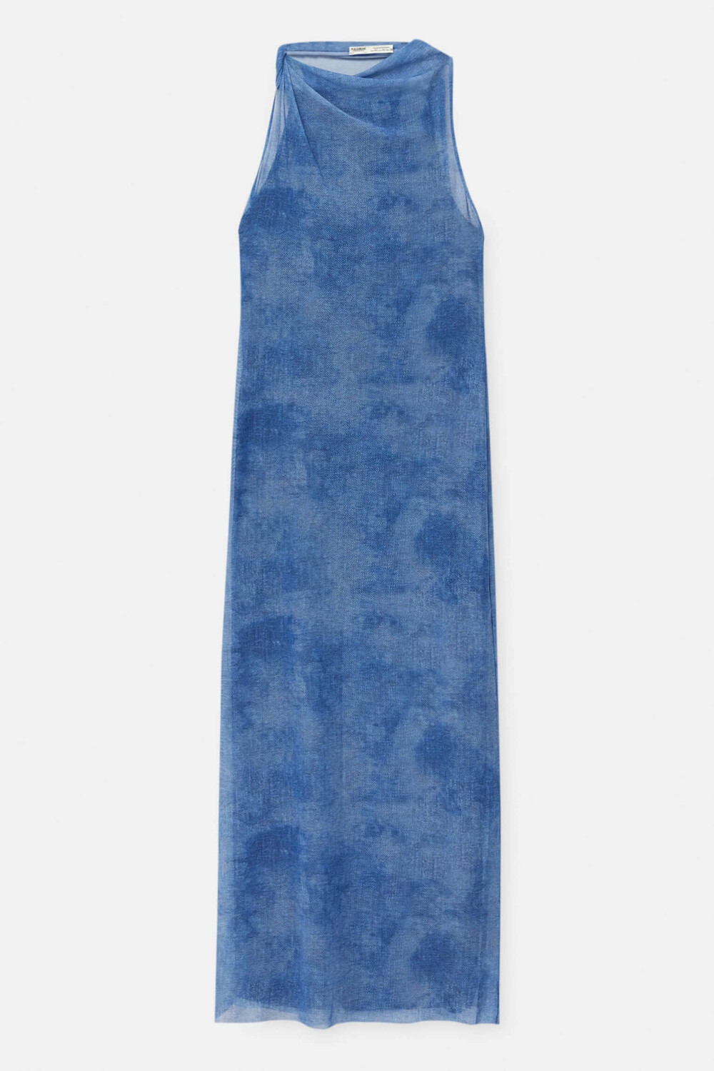 

Платье Pull&Bear Tulle Denim Print Midi, синий