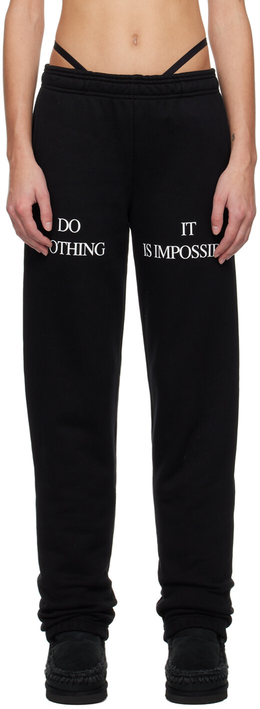 

Эксклюзивные черные брюки SSENSE Do It Lounge Praying, Черный