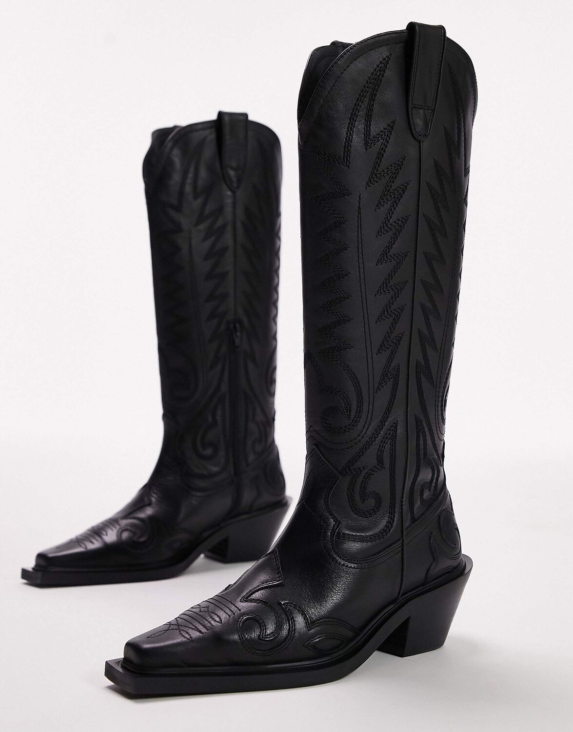 

Сапоги Topshop Bailey Premium Leather Western, черный