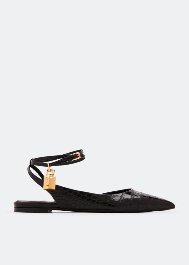 

Балетки TOM FORD Padlock slingback ballerinas, черный