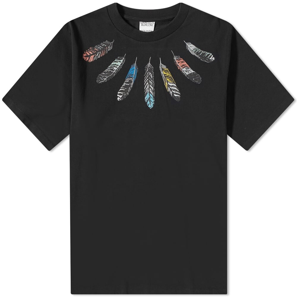 

Футболка Marcelo Burlon Collar Feathers Oversized Tee, Черный
