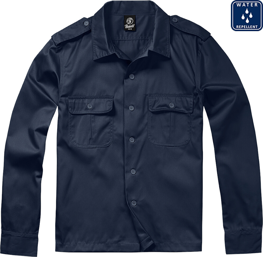 Рубашка с длинным рукавом Brandit US, темно-синий цена и фото