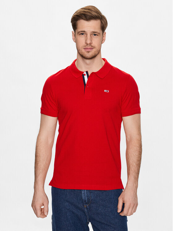 

Рубашка-поло узкого кроя Tommy Jeans, красный