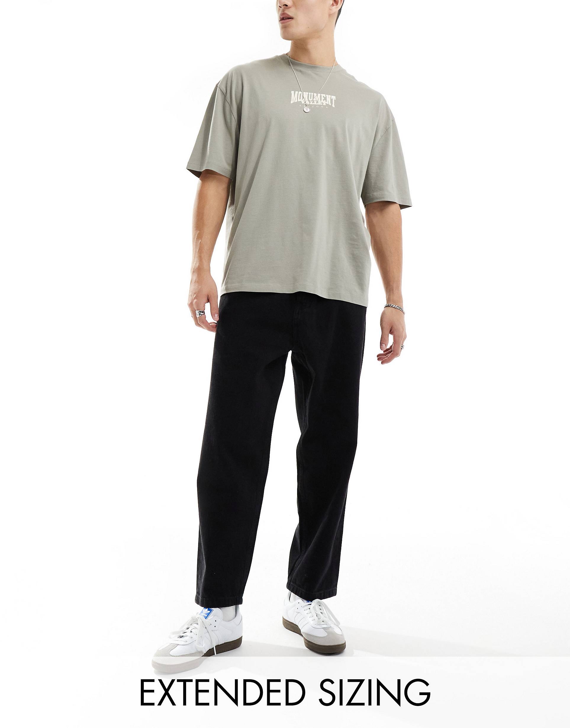Джинсы Asos Design Oversized Tapered Fit, черный джинсы asos для беременных 48 размер