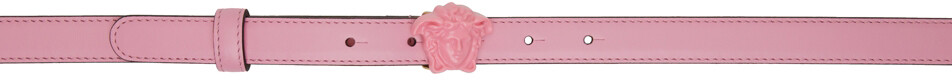 

Розовый монохромный ремень с головой Медузы Versace