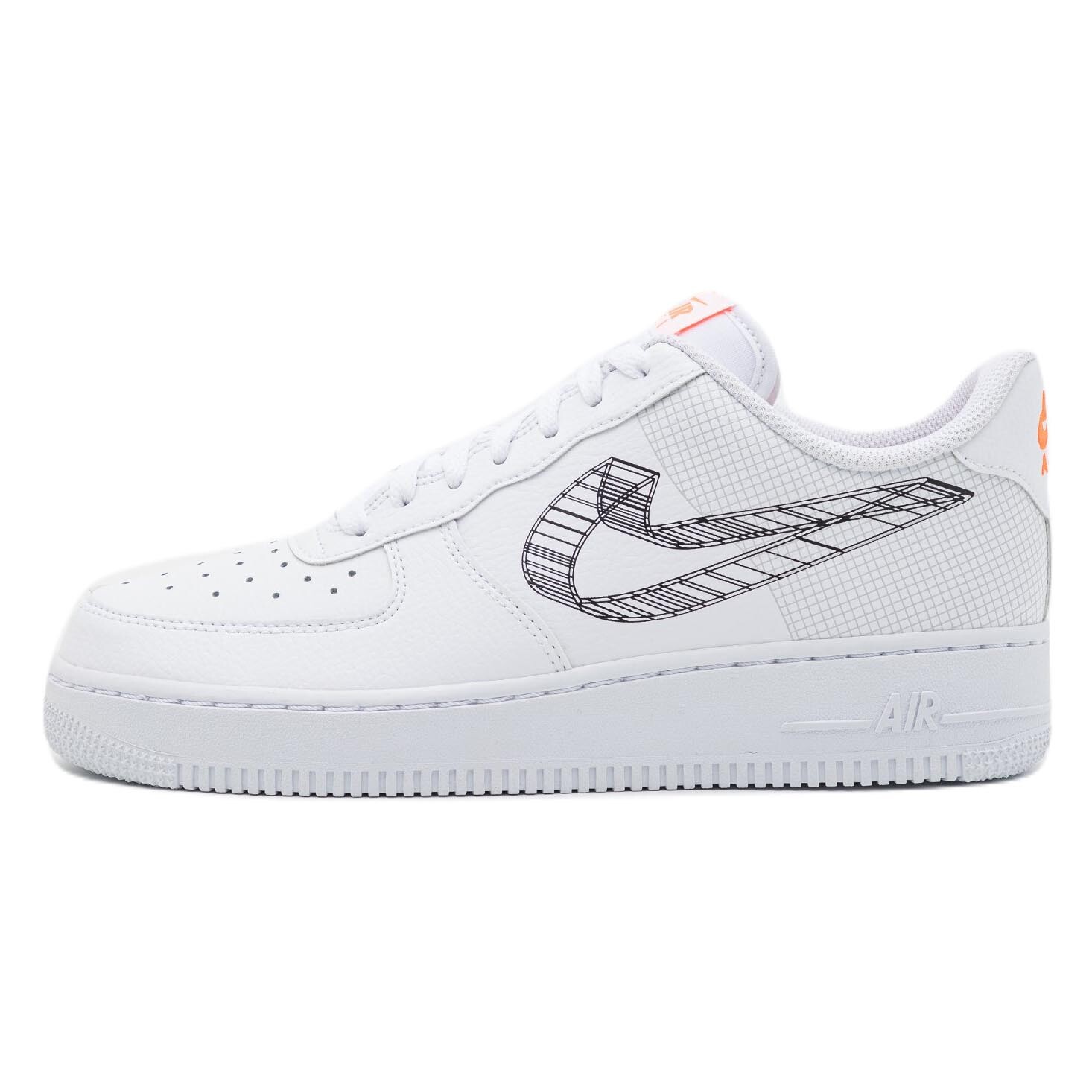

Кроссовки Nike Air Force 1 '07 Unisex, белый/черный/оранжевый