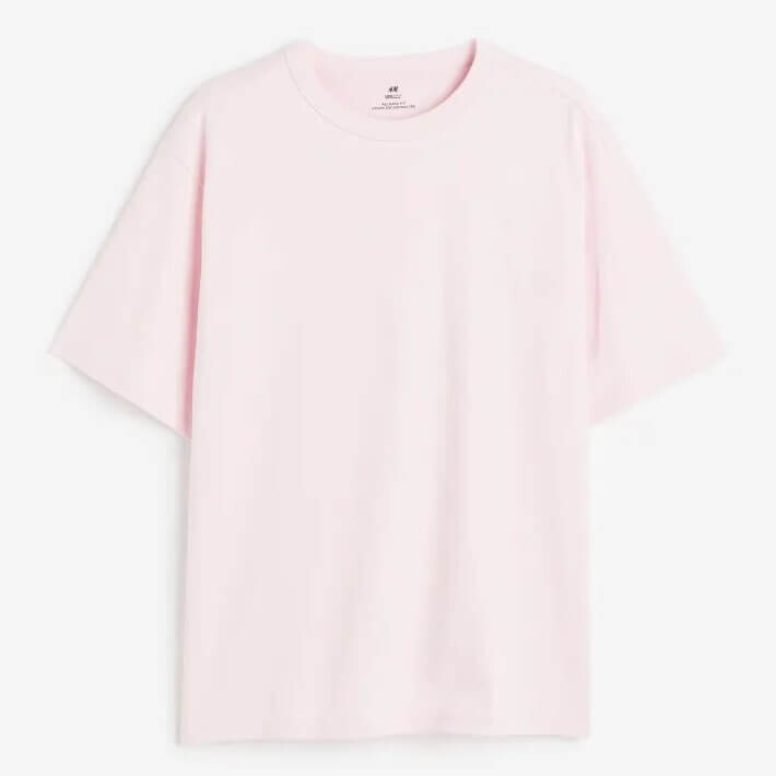 

Футболка H&M COOLMAX Relaxed Fit, светло-розовый