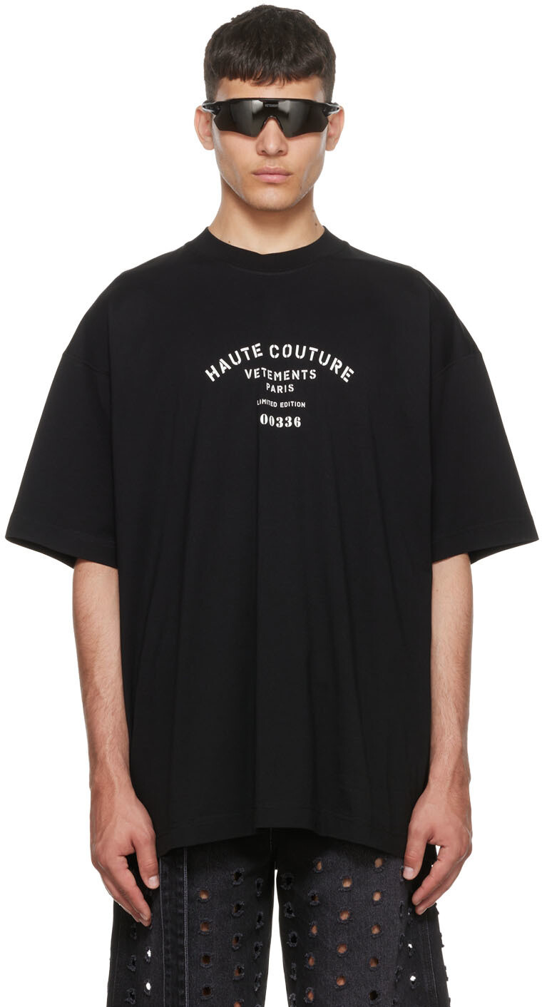 

Черная хлопковая футболка VETEMENTS
