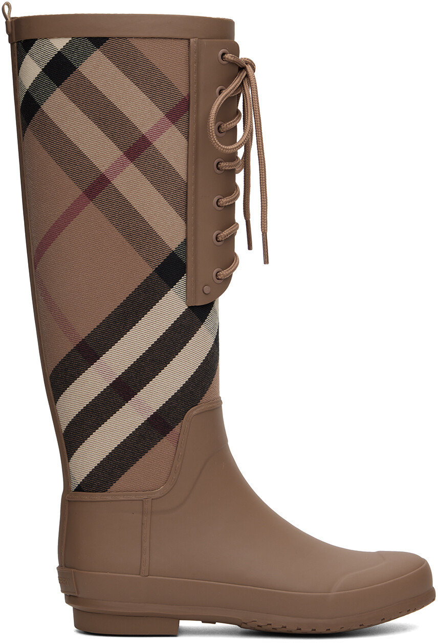 

Коричневые ботинки в винтажную клетку Burberry
