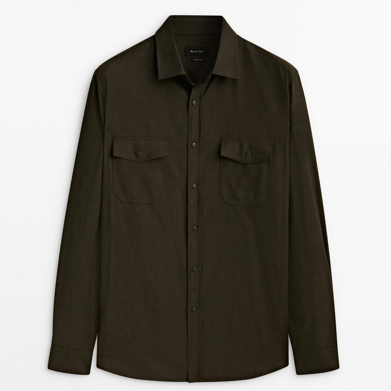 

Рубашка Massimo Dutti Regular Fit Cotton Oxford, темно-зеленый