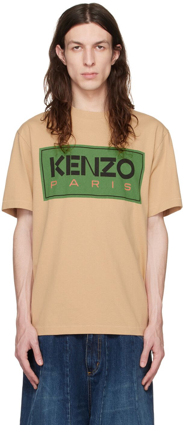 

Бежевая футболка с круглым вырезом Kenzo Paris