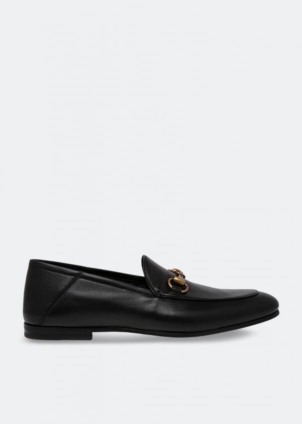 

Лоферы GUCCI Horsebit leather loafers, черный