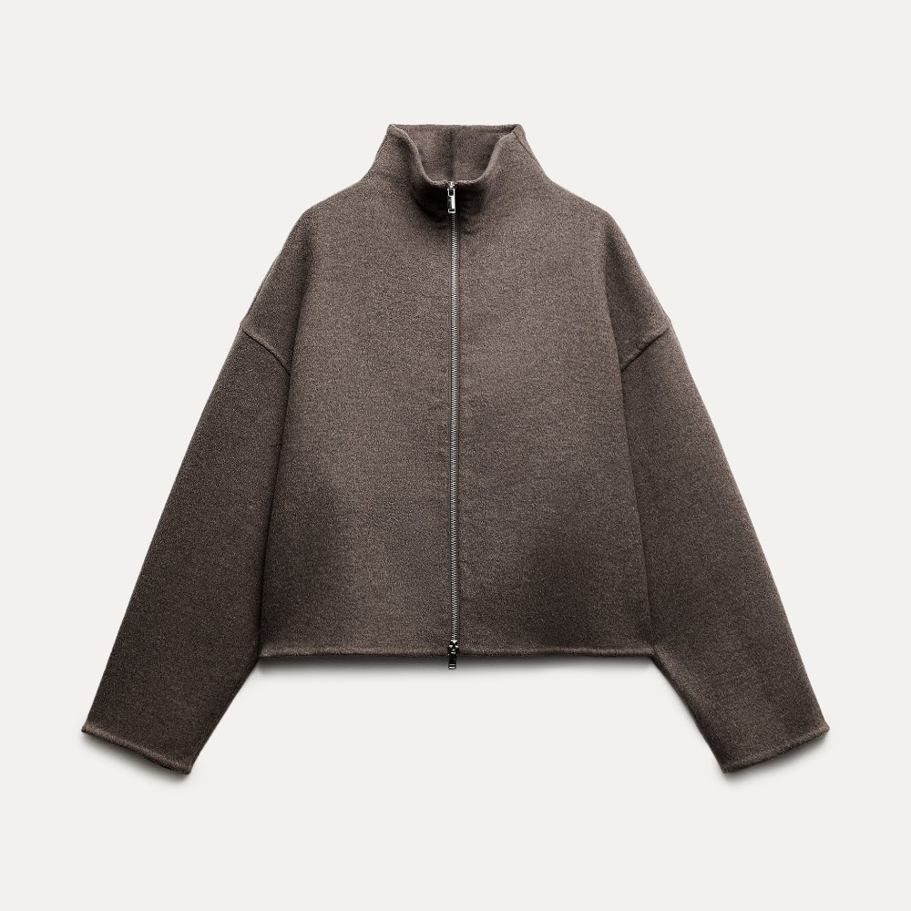 Куртка Zara Zw Collection Double-faced Wool Blend, светло-коричневый пальто zara masculine wool светло коричневый