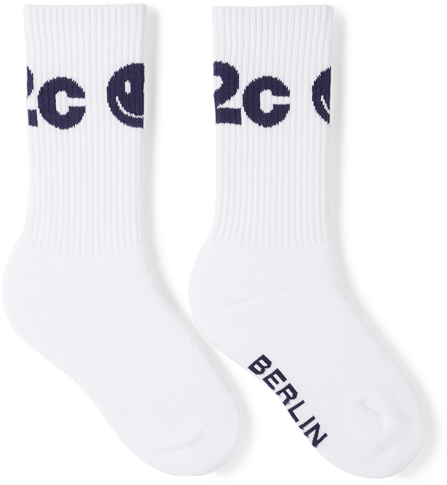 

SSENSE Exclusive Kids Белые носки с логотипом 032c