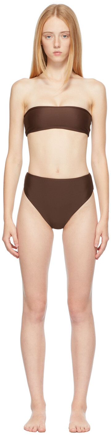 

Коричневое все вокруг и наклонное бикини Jade Swim