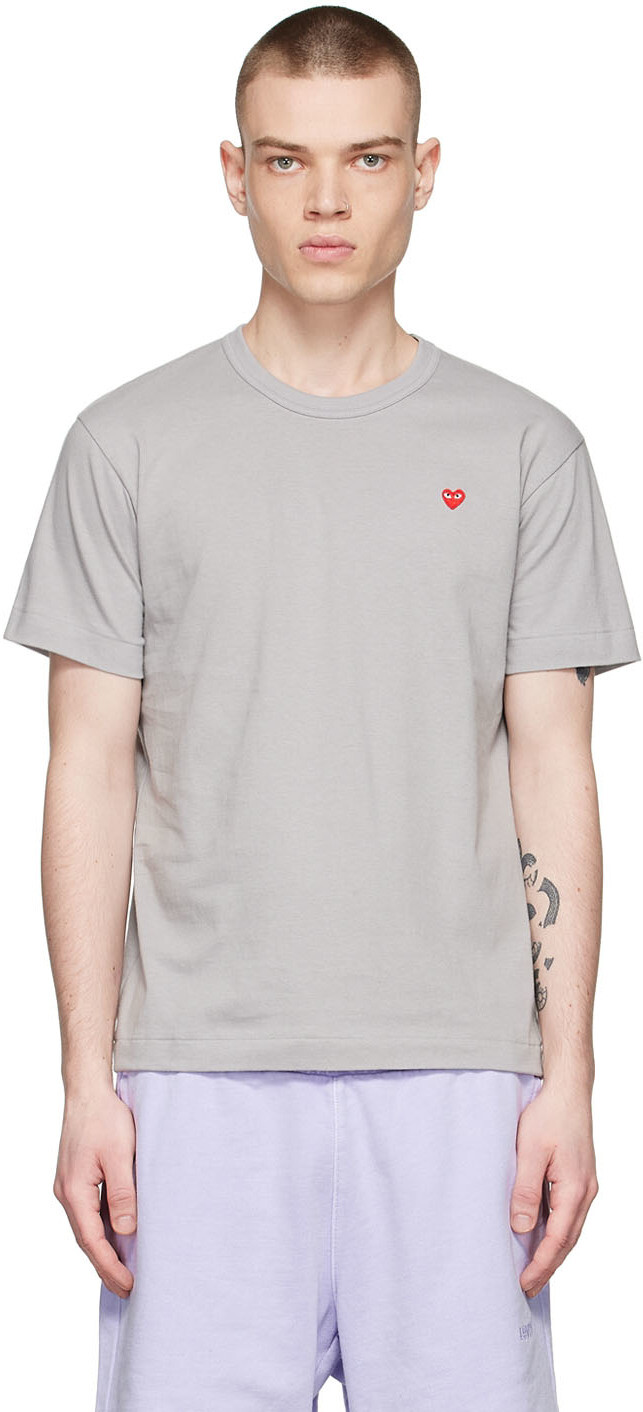 

Серая хлопковая футболка Comme des Garçons Play, Серый