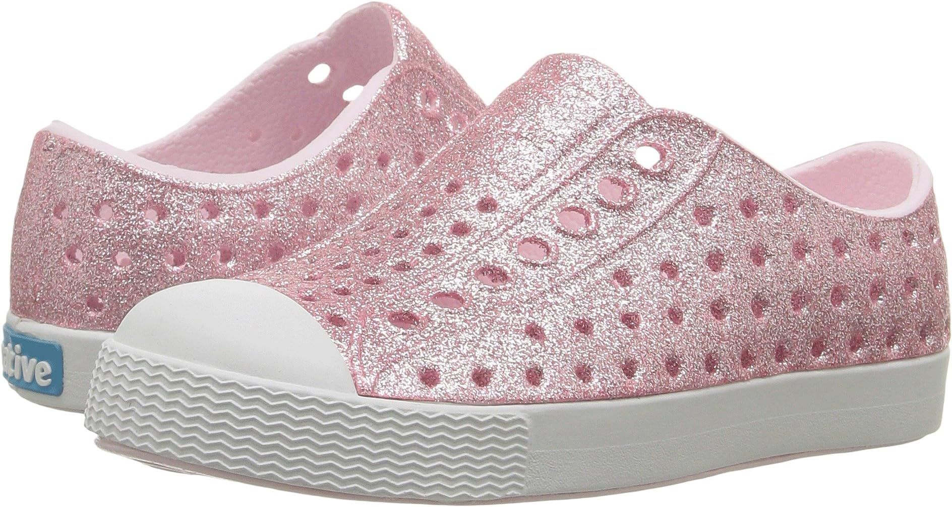 цена Кроссовки Jefferson Bling Glitter Native Shoes Kids, цвет Milk Pink Bling/Shell White
