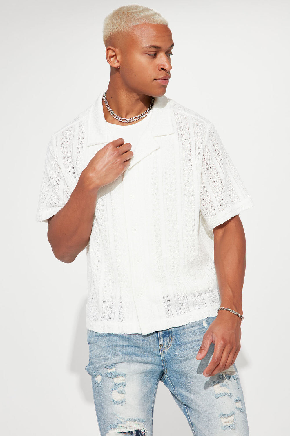 

Рубашка Fashion Nova FNMN495, кремовый