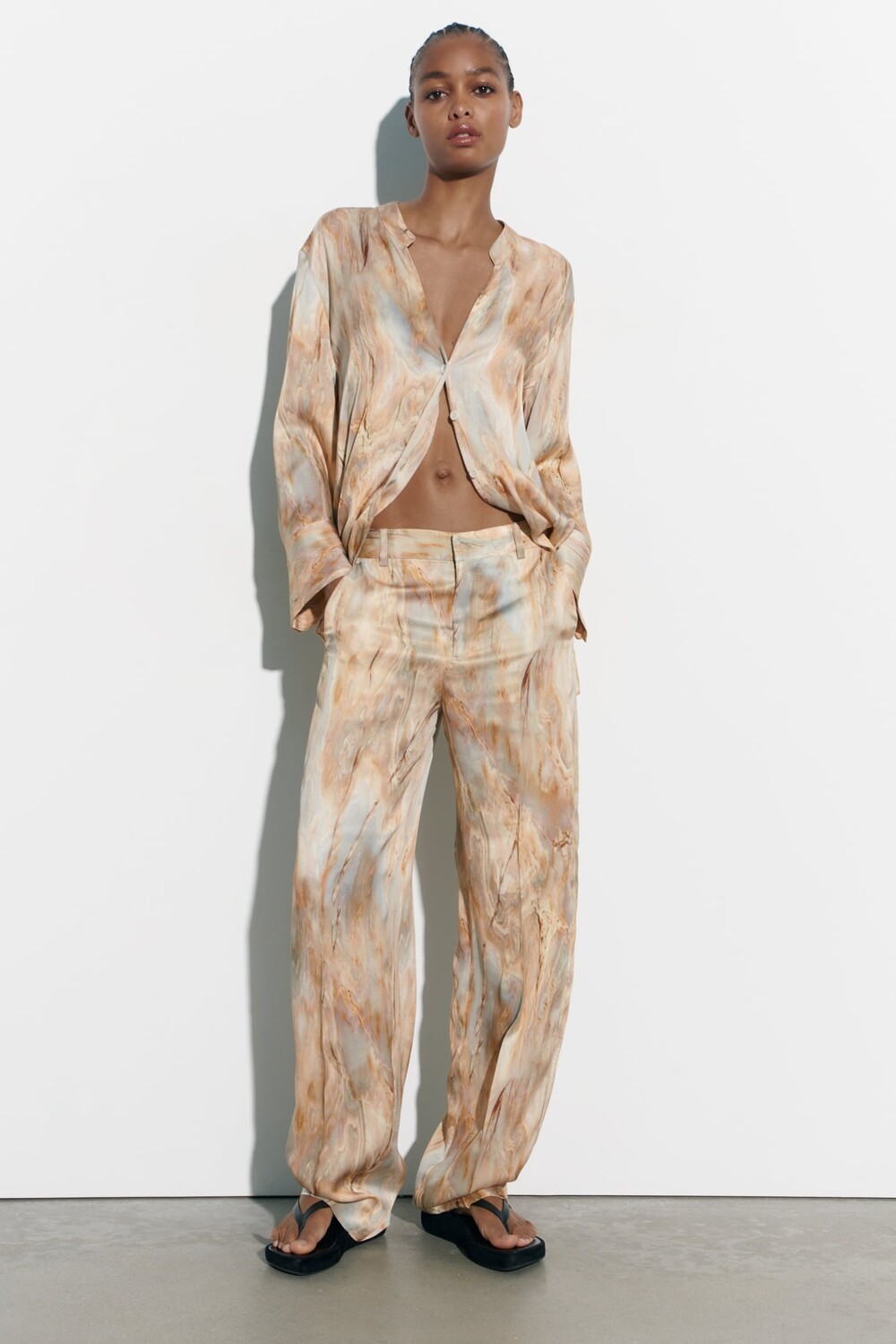 

Брюки прямого типа tie-dye ZARA, разноцветный