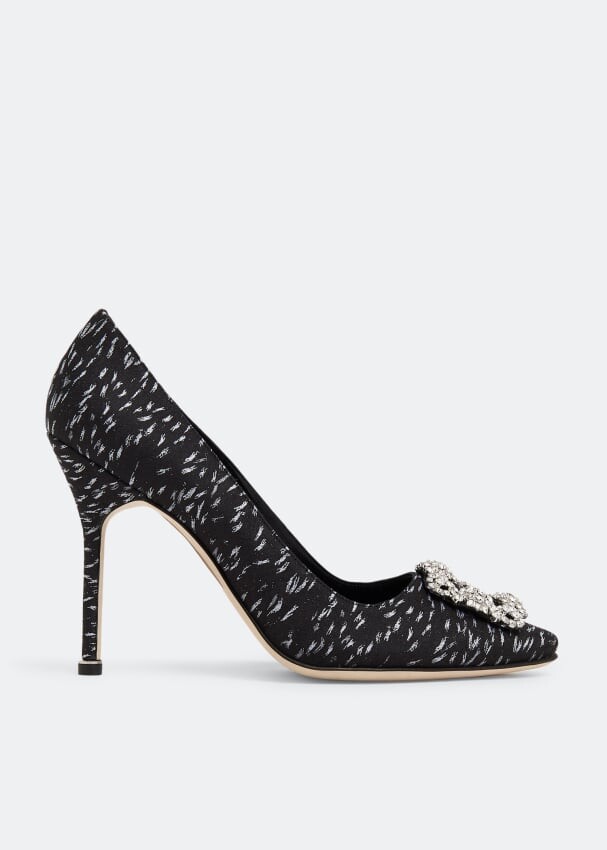 Туфли MANOLO BLAHNIK Hangisi jacquard pumps, черный