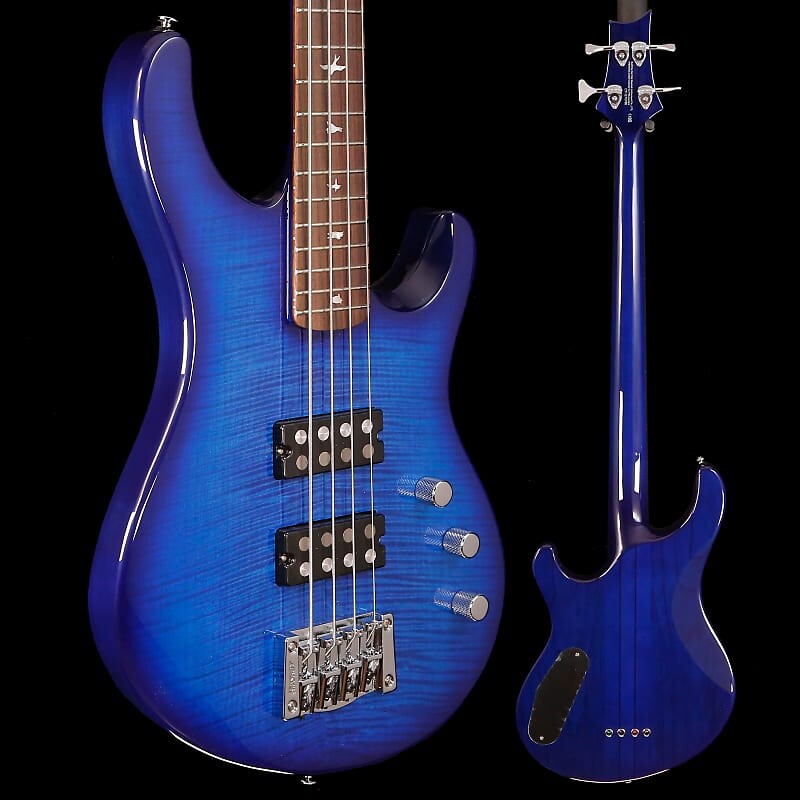 

Paul Reed Smith PRS SE Kingfisher Bass, синяя обертка вокруг взрыва 9 фунтов 3,5 унции Paul Reed Smith SE Kingfisher Bass Faded Blue Wrap Around Bur...