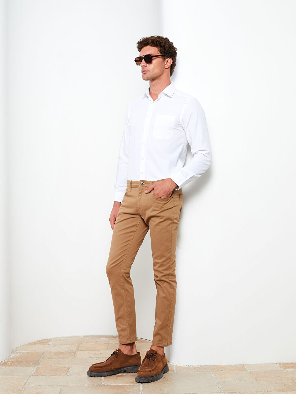 

Мужские брюки чинос Slim Fit из габардина LCWAIKIKI Classic, Коричневый