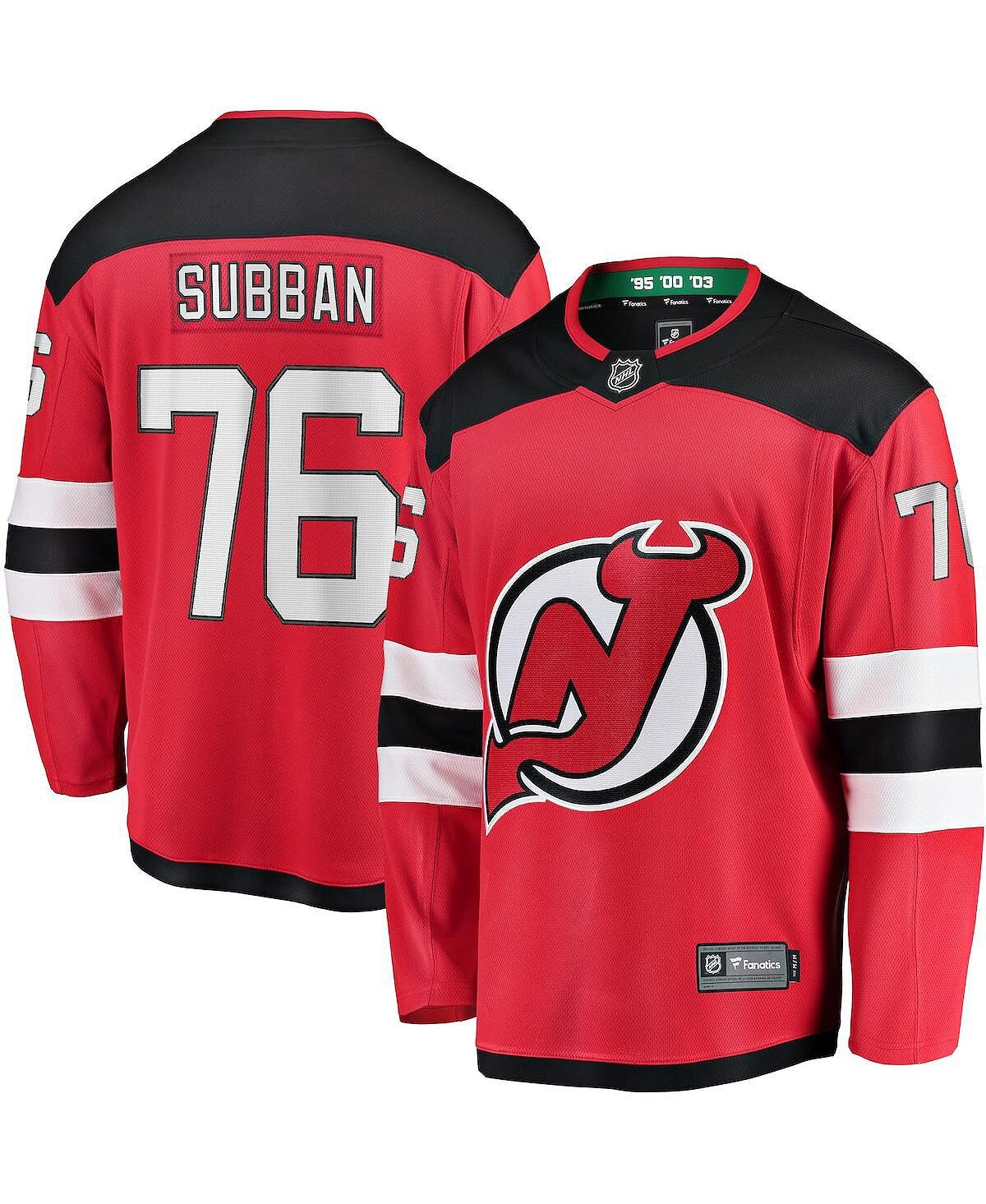

Мужские фирменные p.k. subban red new jersey devils premier breakaway player джерси Fanatics, красный