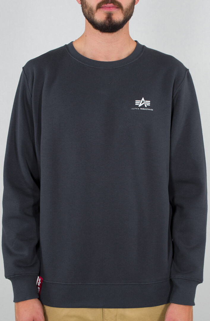 

Толстовка Alpha Industries Basic Small Logo, темно-синяя