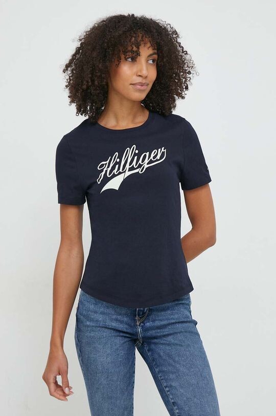 

Хлопковая футболка Tommy Hilfiger, темно-синий