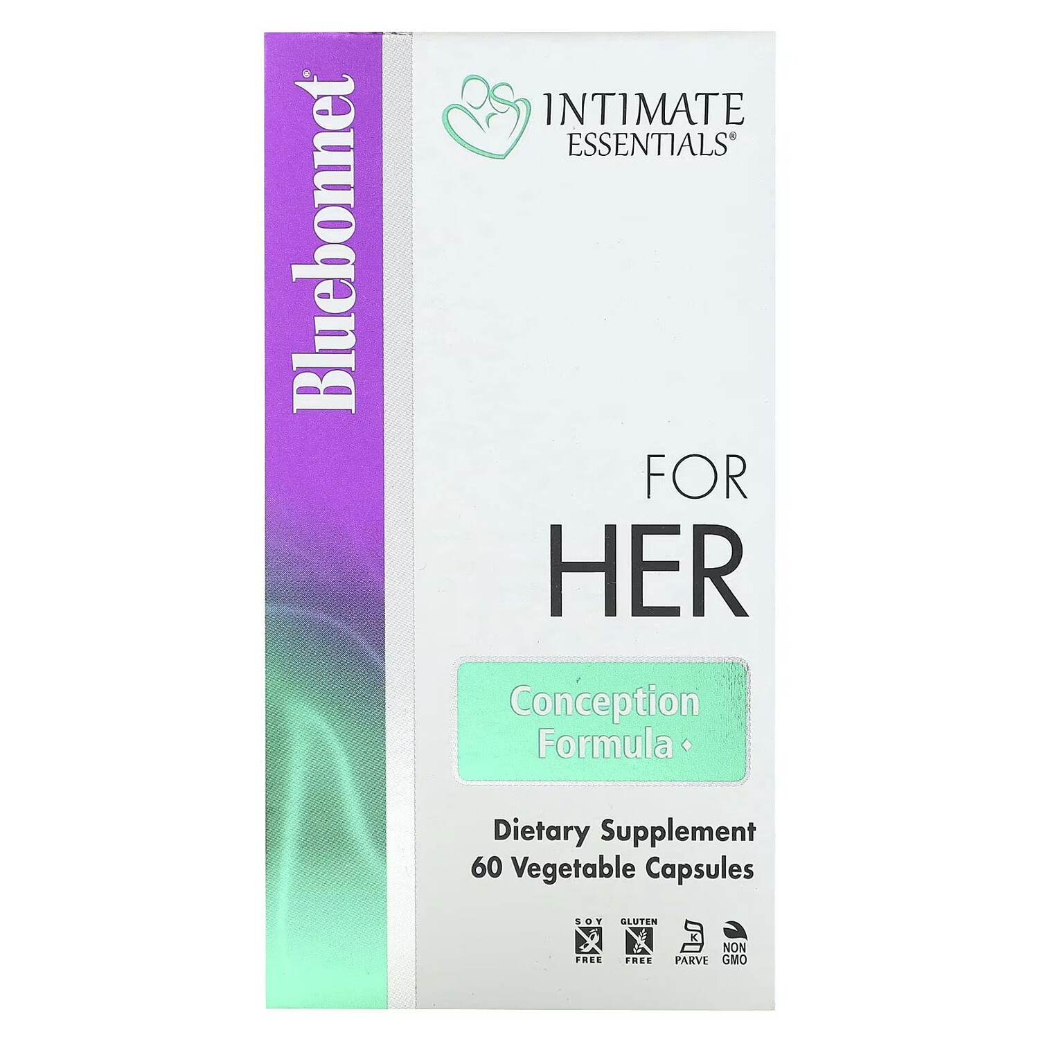 

Intimates Essentials, Для нее, формула зачатия, 60 растительных капсул Bluebonnet Nutrition