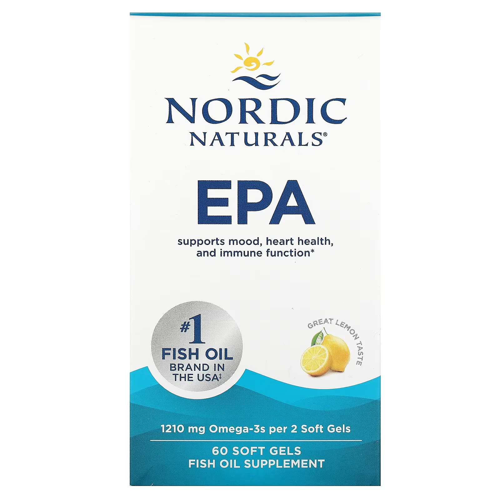 цена Nordic Naturals EPA Lemon 60 мягких гелей